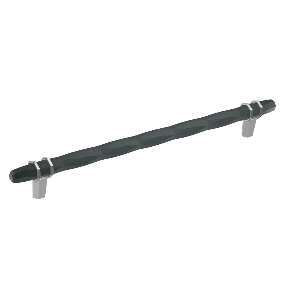 Amerock BP36664BBR26 London 10-1/16 in (256 mm) Center-to-Center Black Bronze/Polished Chrome Cabinet Pull