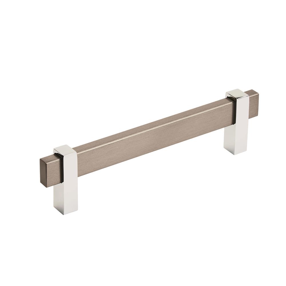 Amerock BP36724BBN26 Mulino 5-1/16 in (128 mm) Center-to-Center Black Brushed Nickel/Polished Chrome Cabinet Pull