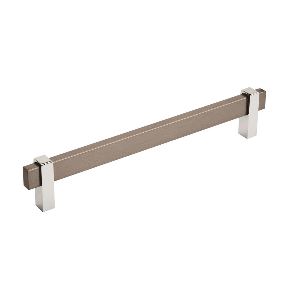 Amerock BP36725BBN26 Mulino 7-9/16 in (192 mm) Center-to-Center Black Brushed Nickel/Polished Chrome Cabinet Pull