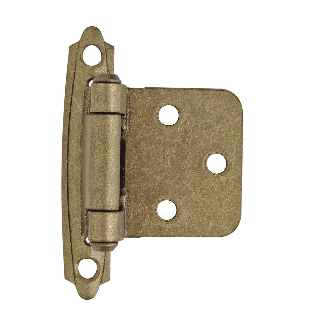 Amerock BPR3429BB Self-Closing, Face Mount Hinge with Variable Overlay - Burnished Brass