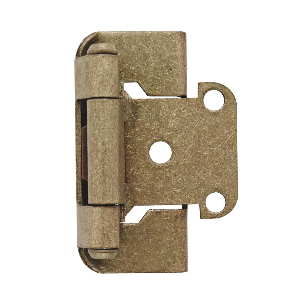 Overlay Self Closing Partial Wrap Cabinet Hinge 2 Pack Burnished Brass Finish Amerock BPR7550BB 1/2 13 mm 