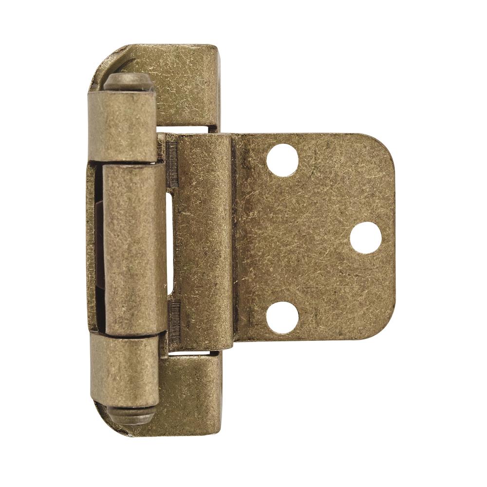 Amerock BPR7565BB Self-Closing, Partial Wrap Hinge with 3/8 in. (10mm) Inset - Burnished Brass