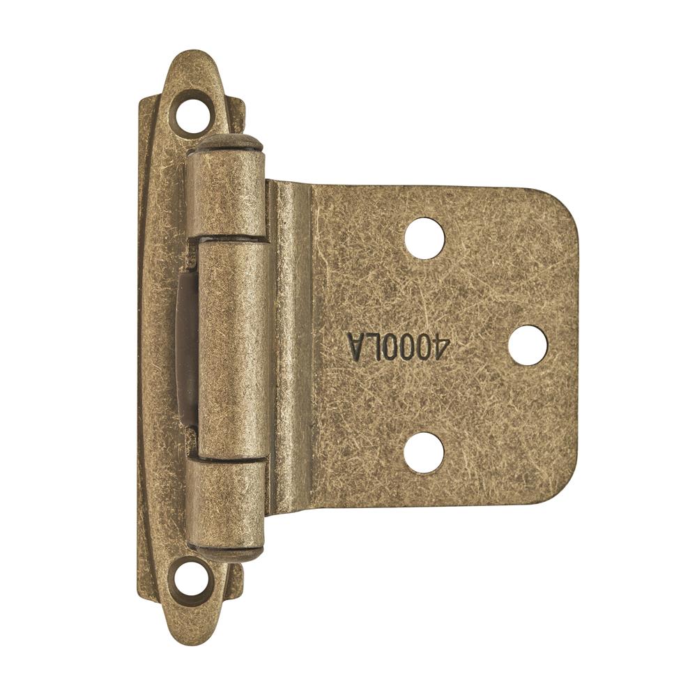 Amerock BPR7630BB Self-Closing, Face Mount Hinge with Variable Overlay - Burnished Brass