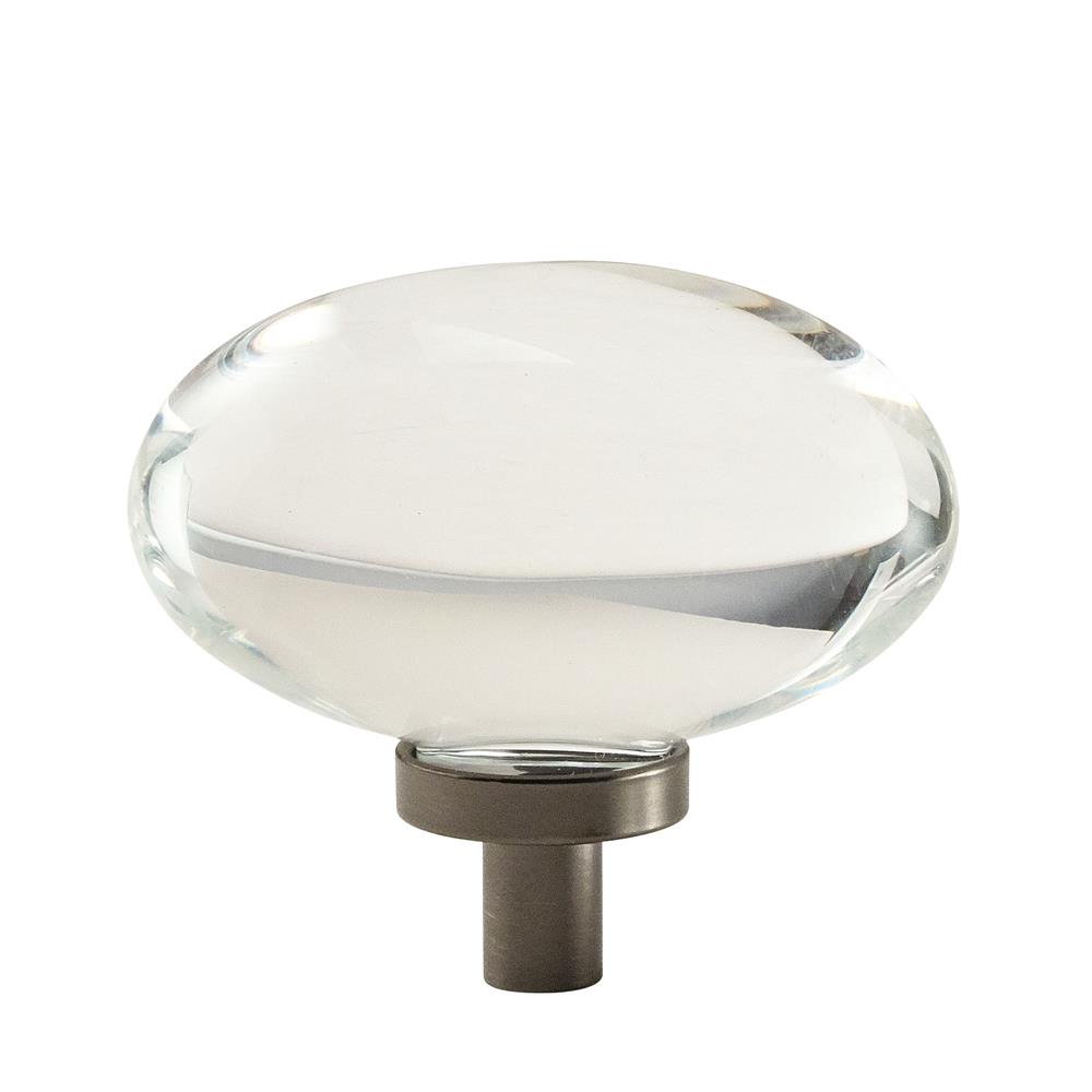 Amerock BP36651CGM Glacio Knob 1-3/4in(44mm) Diameter,  Clear Crystal/Gunmetal 