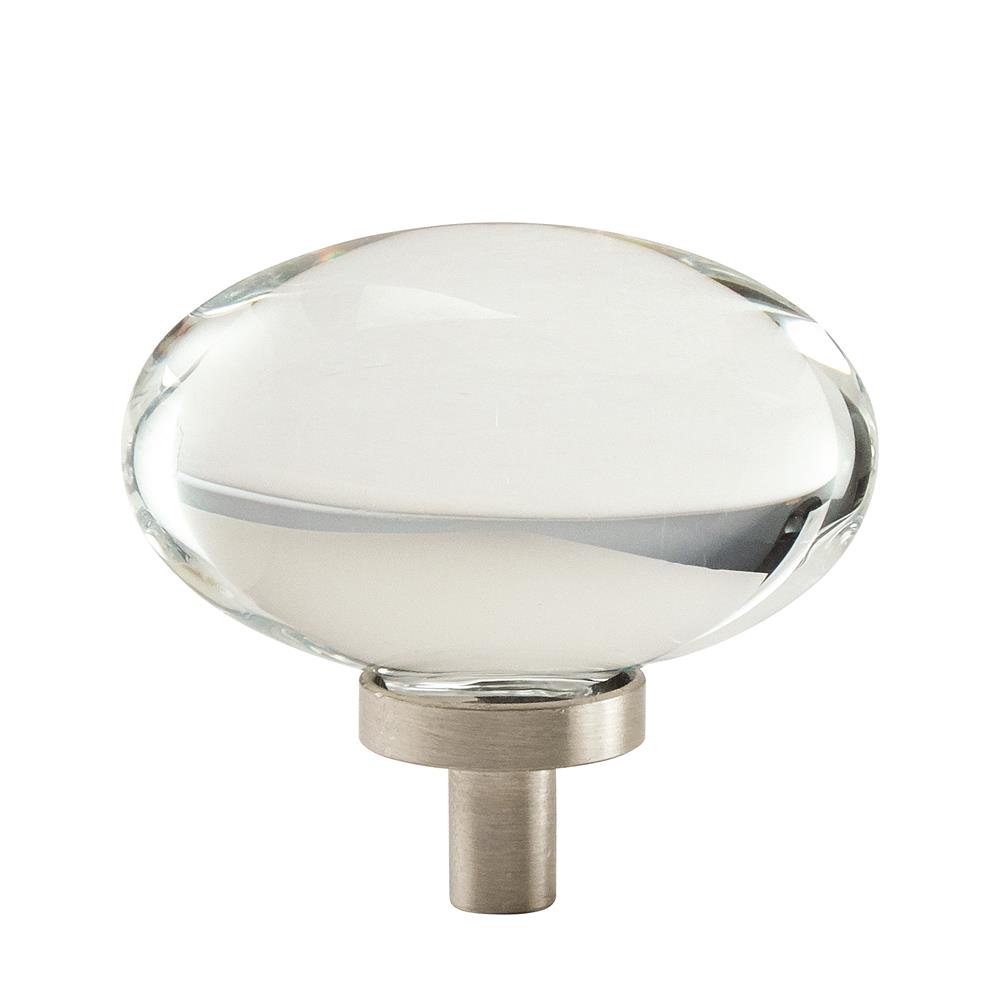 Amerock BP36651CG10 Glacio Knob 1-3/4in(44mm) Diameter,  Clear Crystal/Satin Nickel 