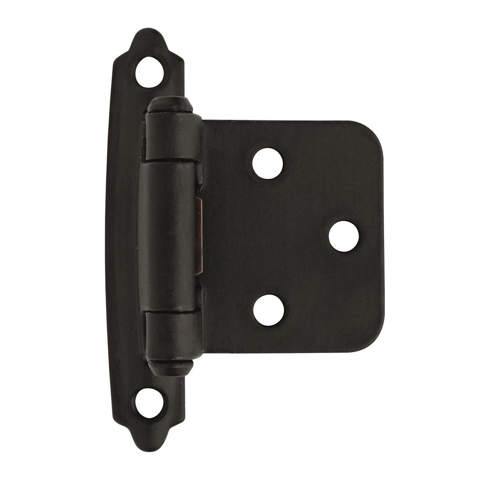 Amerock BPR3429FB Self-Closing, Face Mount Hinge with Variable Overlay - Flat Black