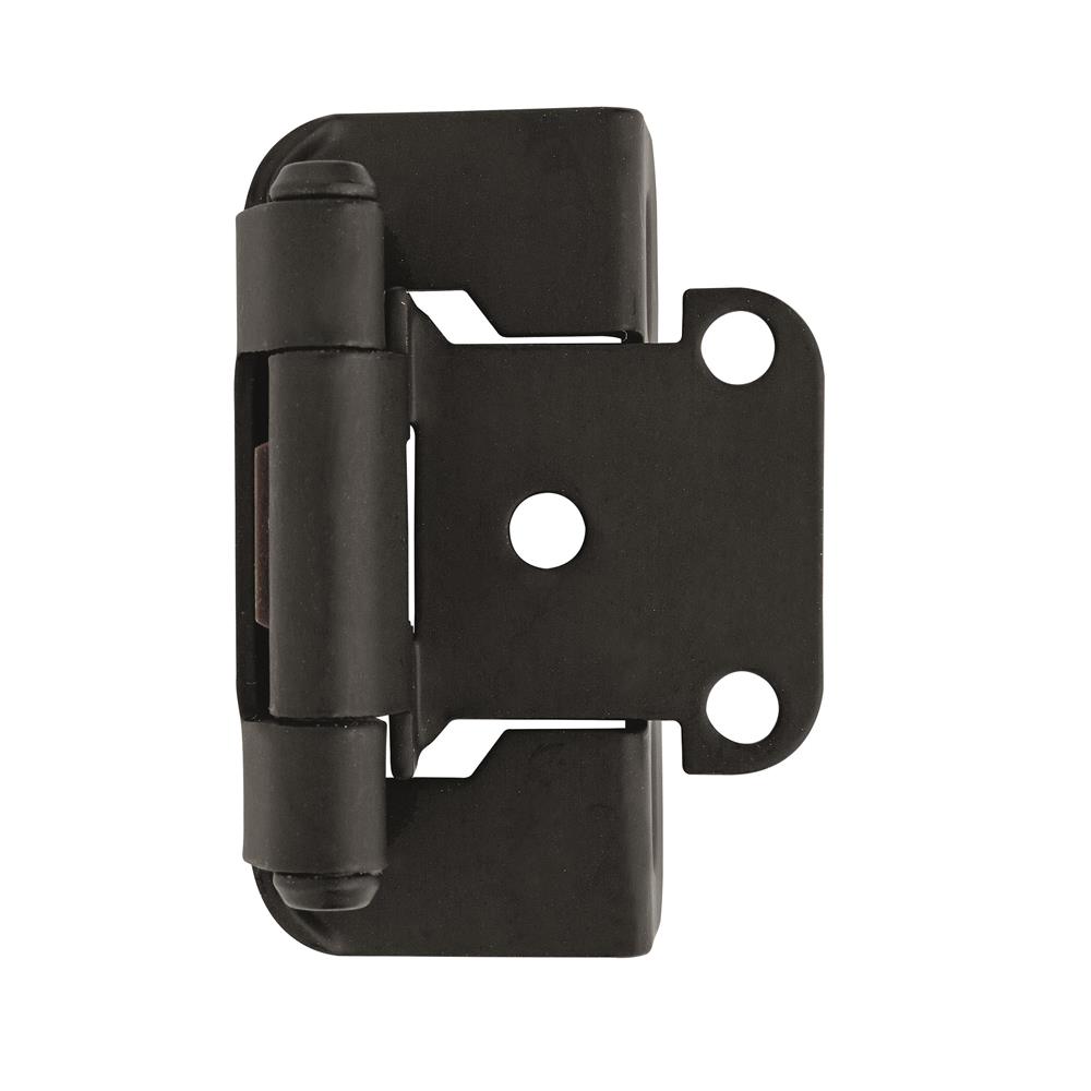 Amerock BPR7550FB Self-Closing, Partial Wrap Hinge with 1/2 in. (13mm) Overlay - Flat Black