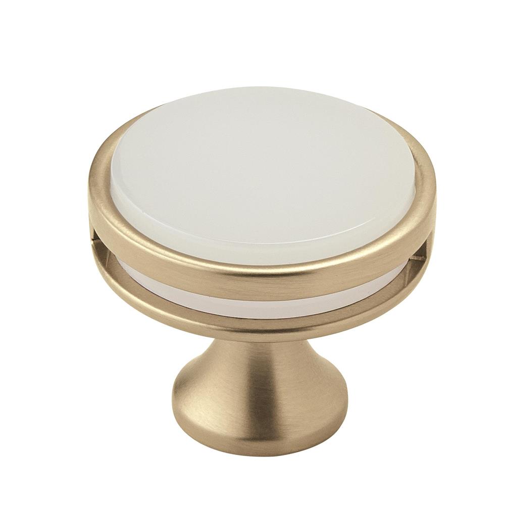 Amerock BP36608BBZFA Oberon Knob 1-3/8in(35mm) Diameter,  Golden Champagne/Frosted Acrylic