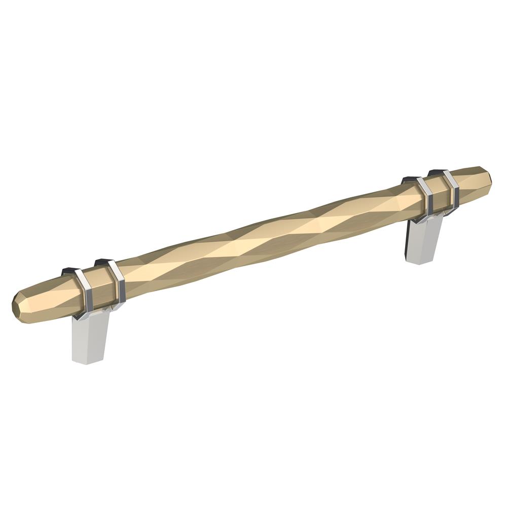 Amerock BP36650BBZ26 London 6-5/16 in (160 mm) Center-to-Center Golden Champagne/Polished Chrome Cabinet Pull