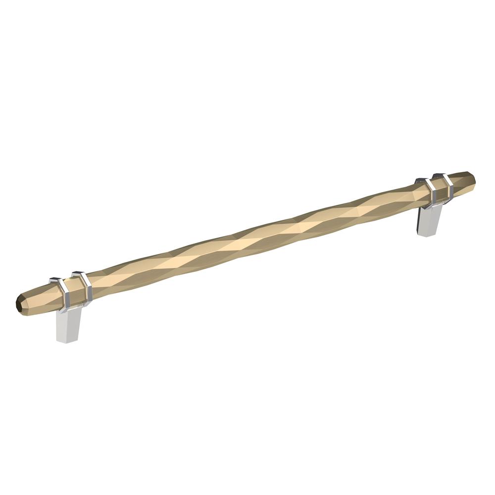 Amerock BP36664BBZ26 London 10-1/16 in (256 mm) Center-to-Center Golden Champagne/Polished Chrome Cabinet Pull
