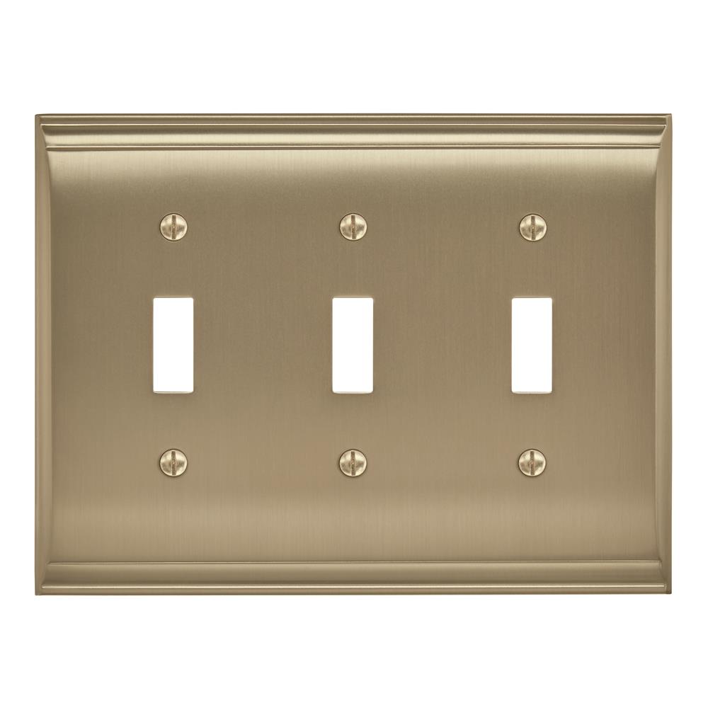 Amerock BP36502BBZ Candler 3 Toggle Golden Champagne Wall Plate