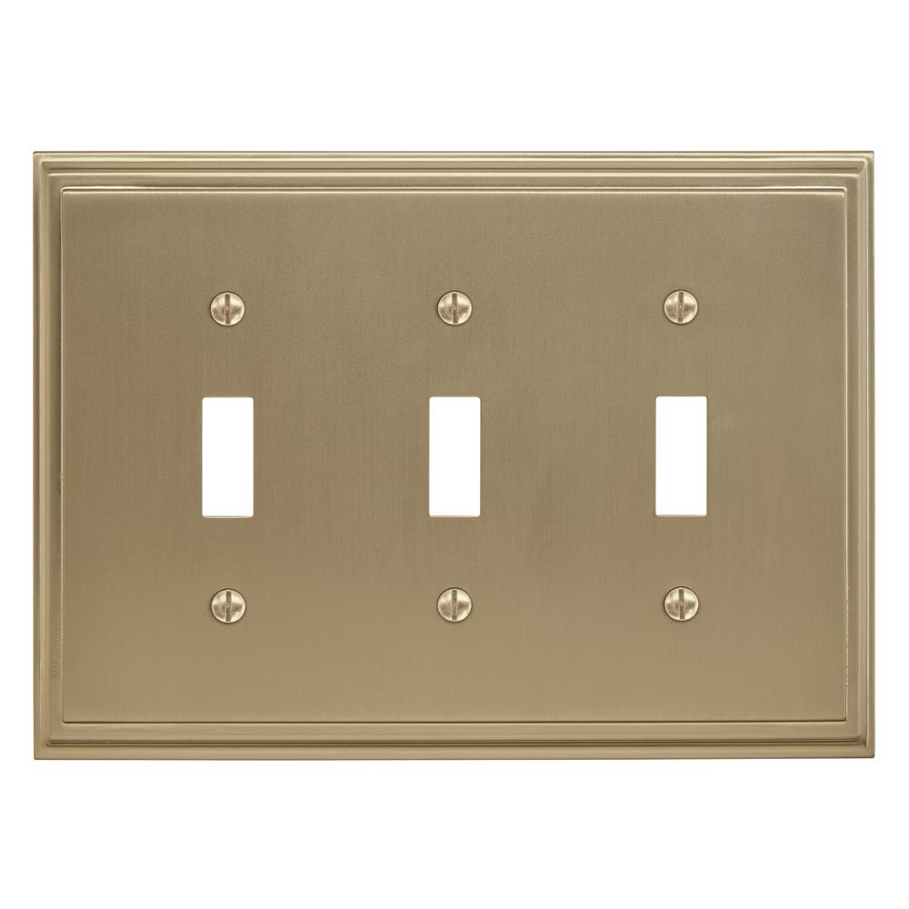 Amerock BP36516BBZ Mulholland 3 Toggle Golden Champagne Wall Plate