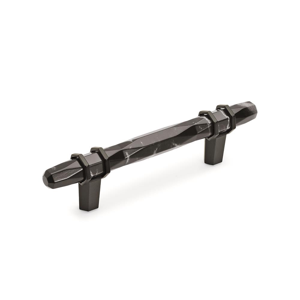 Amerock BP36648MBKBBR Carrione 3-3/4 in (96 mm) Center-to-Center Marble Black/Black Bronze Cabinet Pull