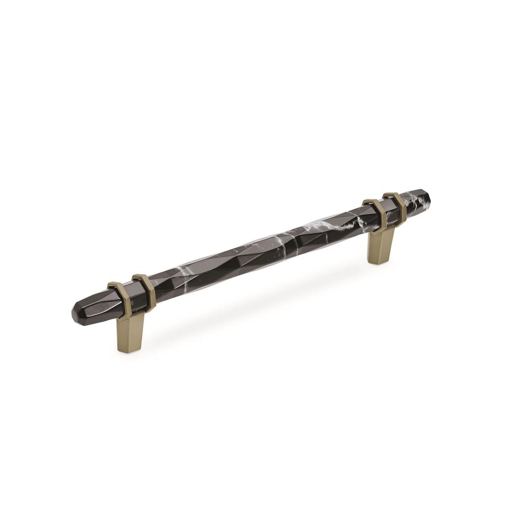 Amerock BP36650MBKBBZ Carrione 6-5/16 in (160 mm) Center-to-Center Marble Black/Golden Champagne Cabinet Pull