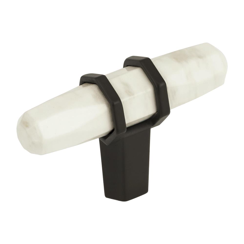 Amerock BP36647MWBBR Carrione 2-1/2 in (64 mm) Length Marble White/Black Bronze Cabinet Knob