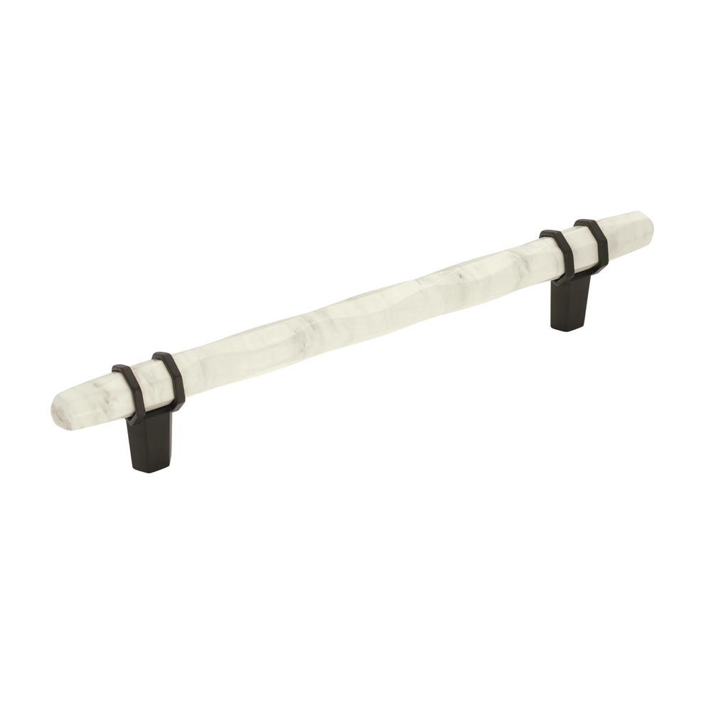 Amerock BP36650MWBBR Carrione 6-5/16 in (160 mm) Center-to-Center Marble White/Black Bronze Cabinet Pull