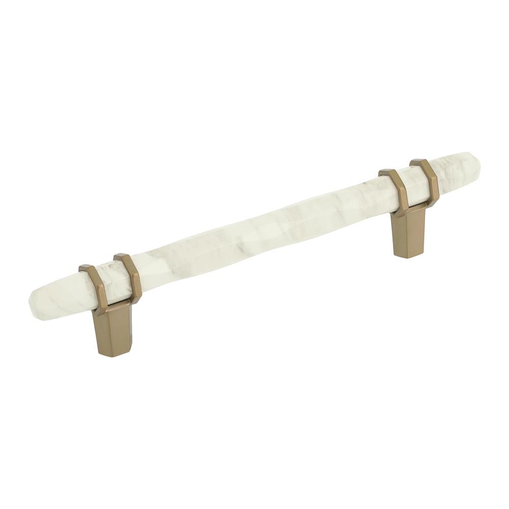 Amerock BP36649MWBBZ Carrione 5-1/16 in (128 mm) Center-to-Center Marble White/Golden Champagne Cabinet Pull