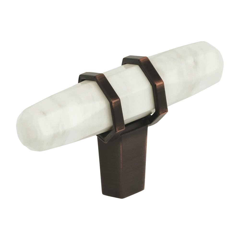 Amerock BP36647MWORB Carrione 2-1/2 in (64 mm) Length Marble White/Oil-Rubbed Bronze Cabinet Knob