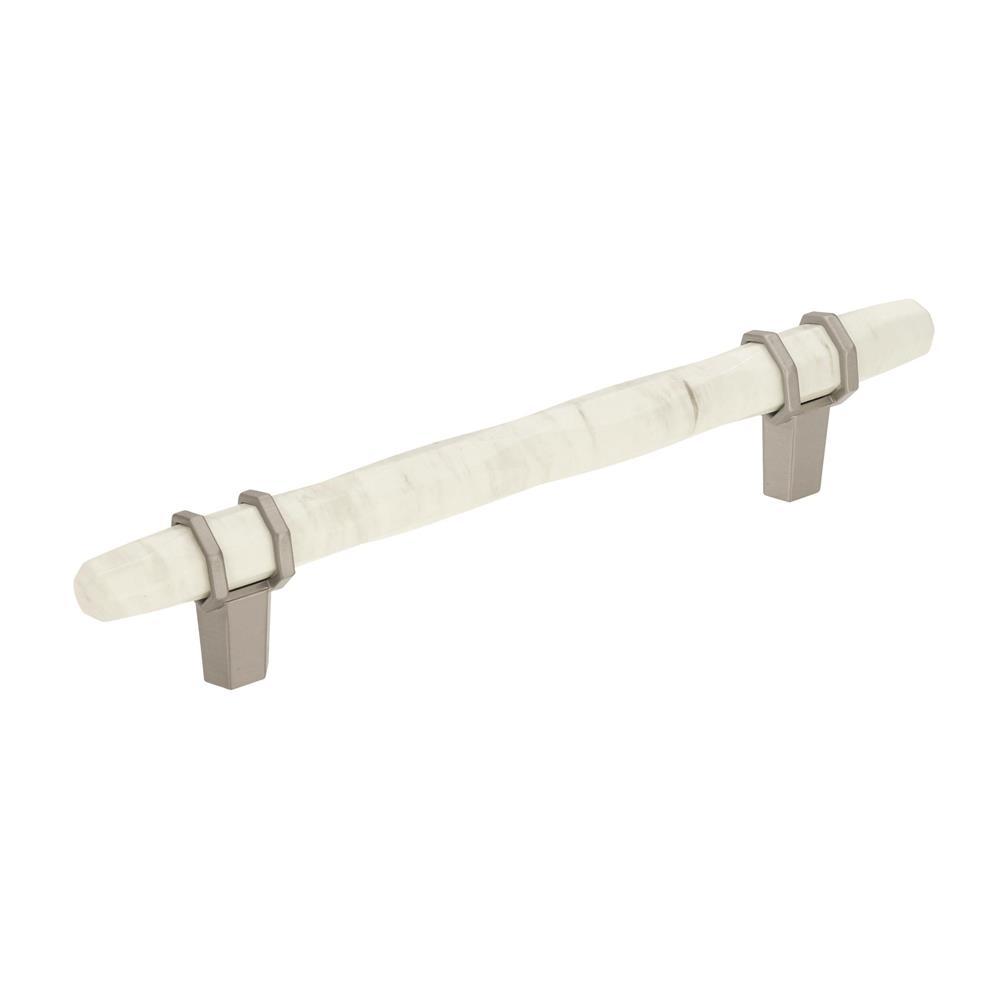 Amerock BP36649MWG10 Carrione 5-1/16 in (128 mm) Center-to-Center Marble White/Satin Nickel Cabinet Pull