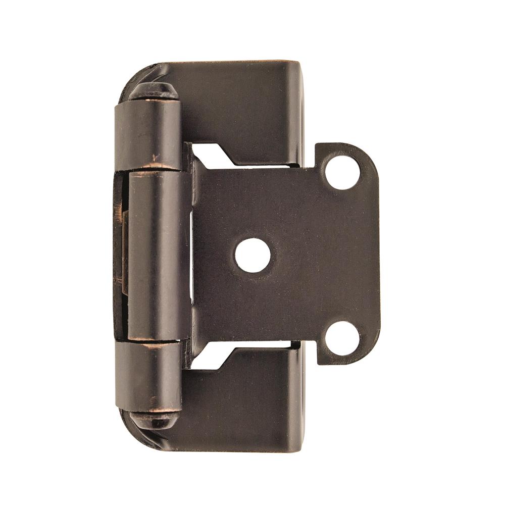 Amerock BPR7550ORB Self-Closing, Partial Wrap Hinge with 1/2 in. (13mm) Overlay - Oil-Rubbed Bronze