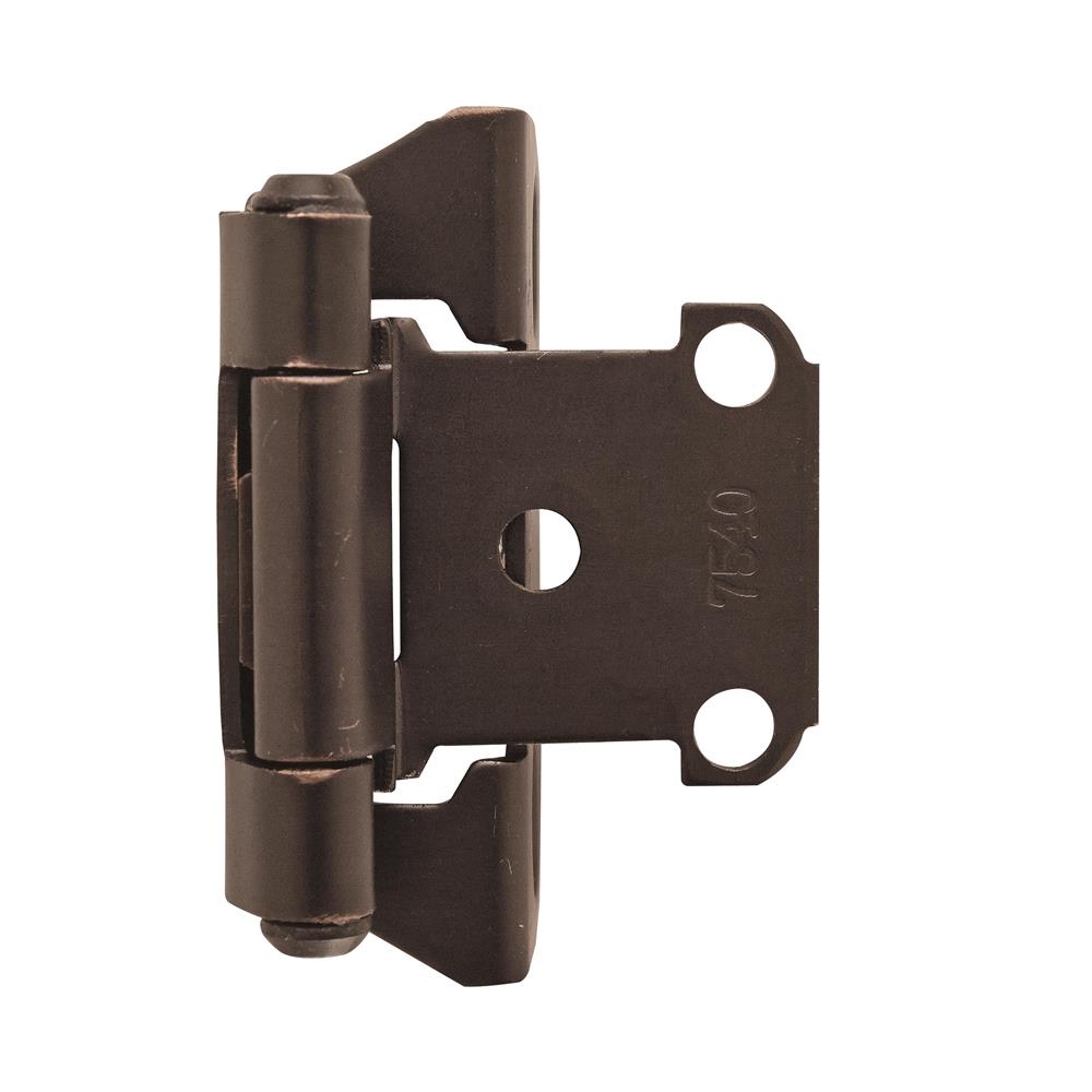 Amerock BPR7566ORB Self-Closing, Partial Wrap Hinge with 1/4 in. (6mm) Overlay - Oil-Rubbed Bronze