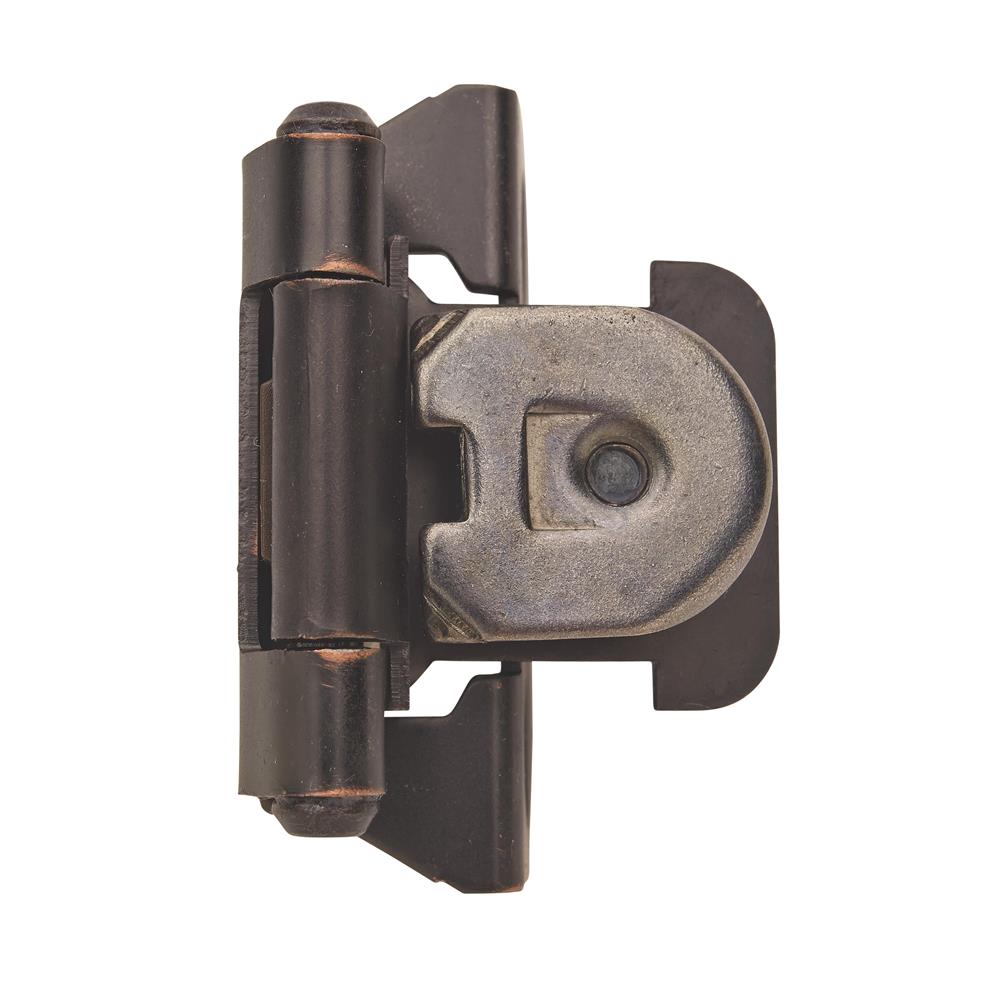 Amerock BPR8715ORB 1/4 inch (6mm) Overlay Single Demountable Partial Wrap Oil-Rubbed Bronze Cabinet Hinge - 1 Pair