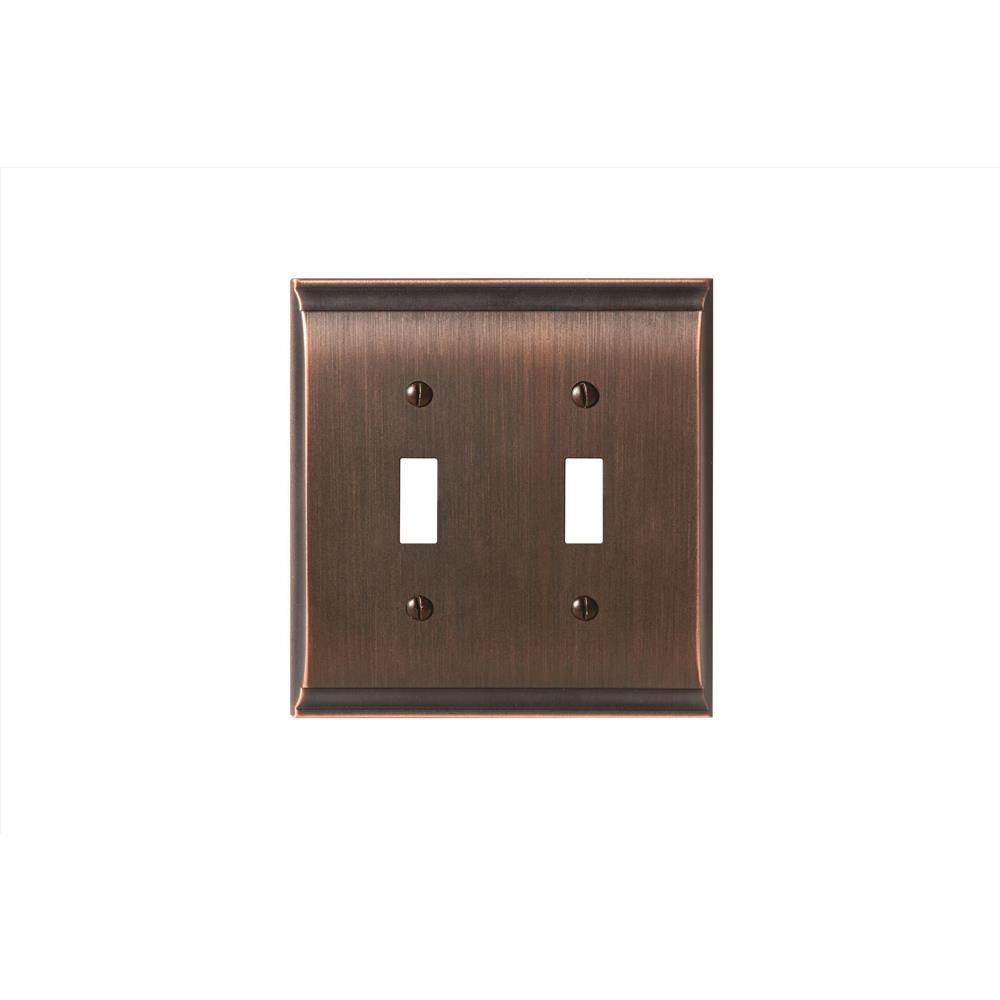 Amerock BP36501ORB Candler 2 Toggle Oil-Rubbed Bronze Wall Plate