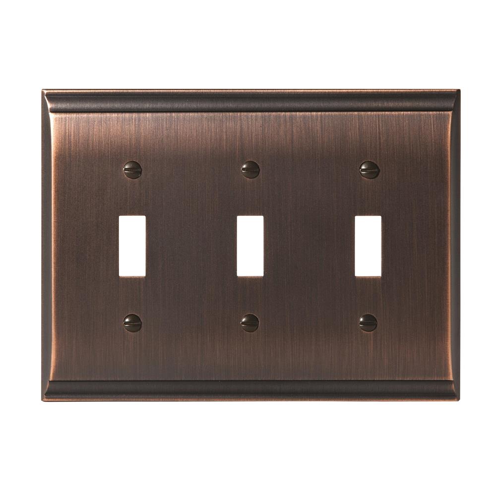 Amerock BP36502ORB Candler 3 Toggle Oil-Rubbed Bronze Wall Plate