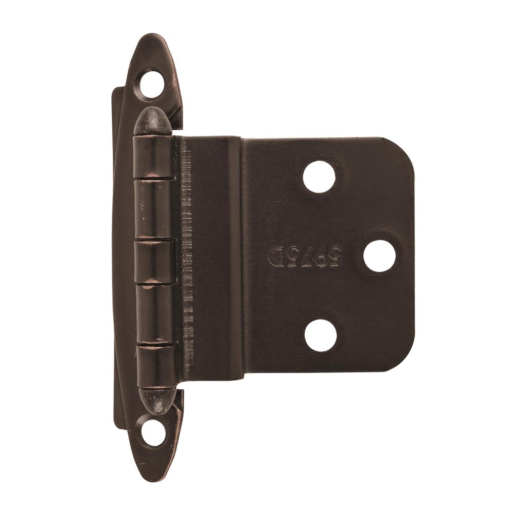 Amerock BPR3417ORB Non Self-Closing, Face Mount Hinge with 3/8 in. (10mm) Inset - Oil-Rubbed Bronze