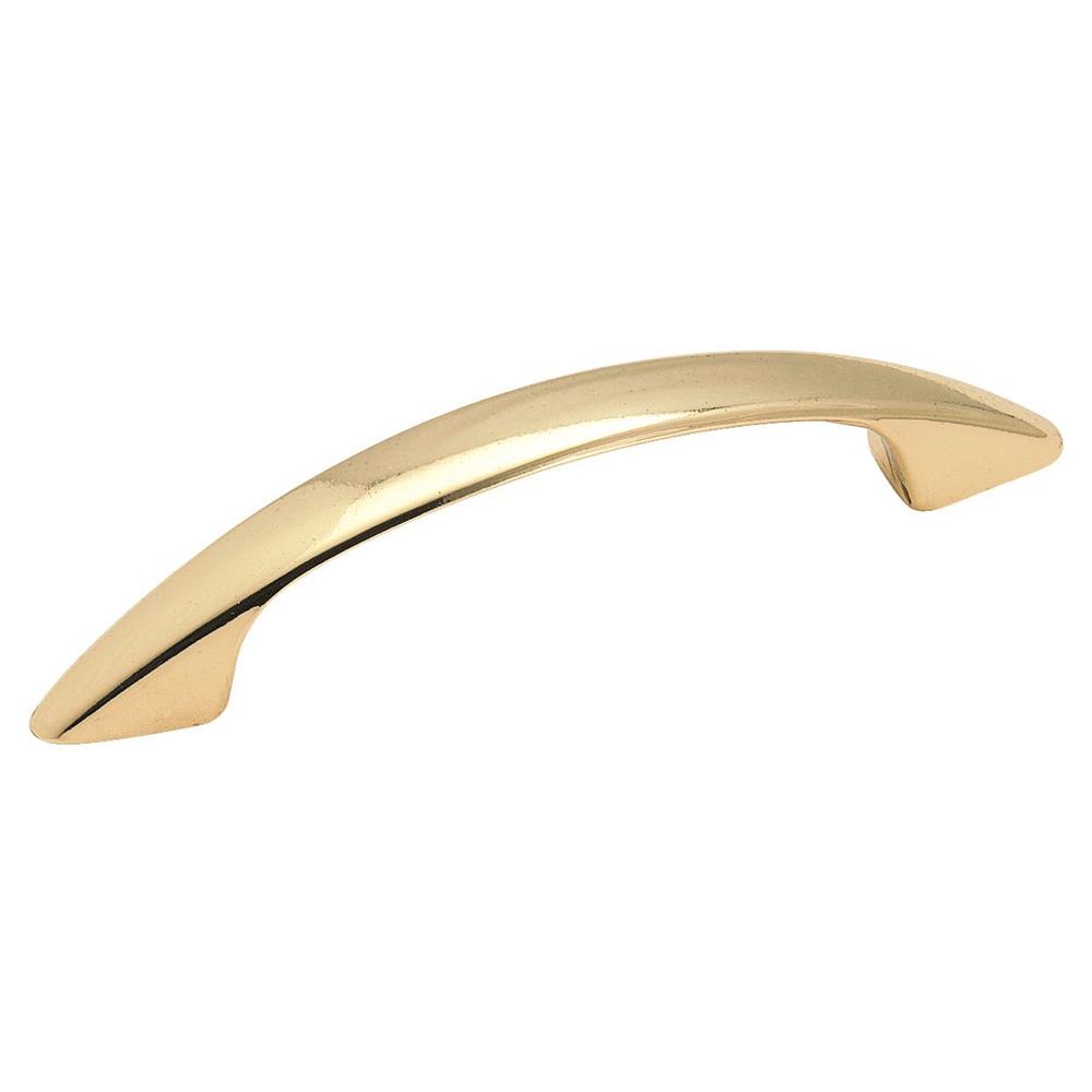 Amerock BP34163 Arc 3 inch (76mm) Center-to-Center Polished Brass Cabinet Pull
