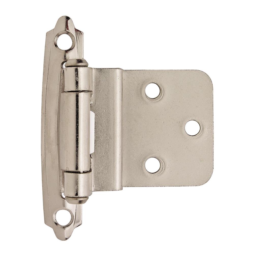 Amerock BPR342826 3/8 inch (10mm) Inset Self Closing Face Mount Polished Chrome Cabinet Hinge - 1 Pair