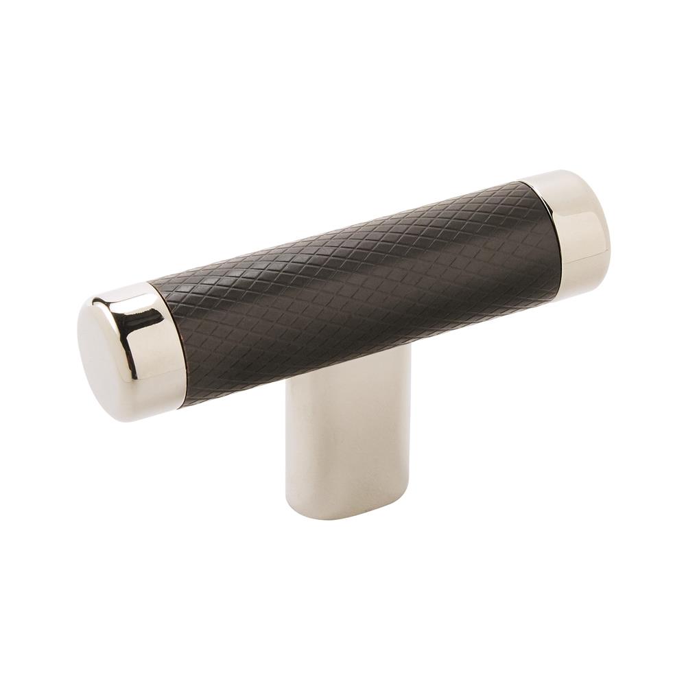 Amerock BP36556PNBBR Esquire Knob 2-5/8in(67mm) Overall Length,  Polished Nickel/Black Bronze