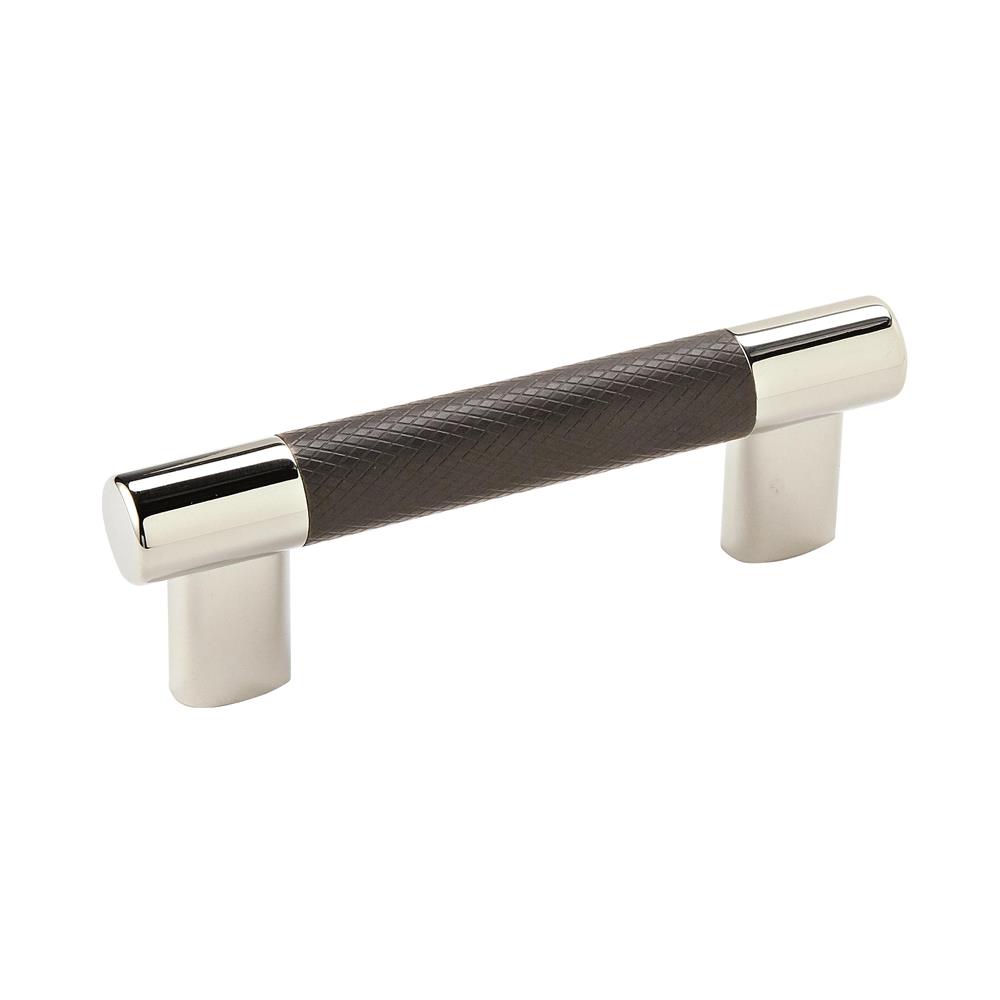 Amerock BP36557PNBBR Esquire Pull 3in (76.2mm) Between Hole Centers, Polished Nickel/Black Bronze