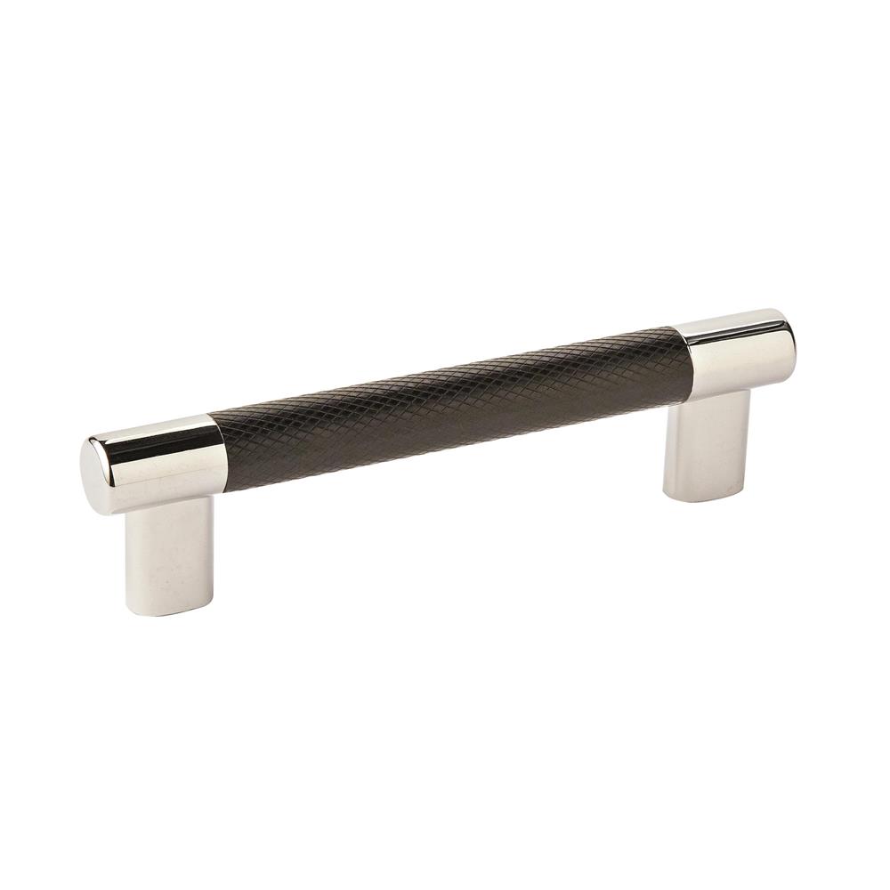 Amerock BP36558PNBBR Esquire Pull 5-1/16in(128mm) Between Hole Centers,  Polished Nickel/Black Bronze