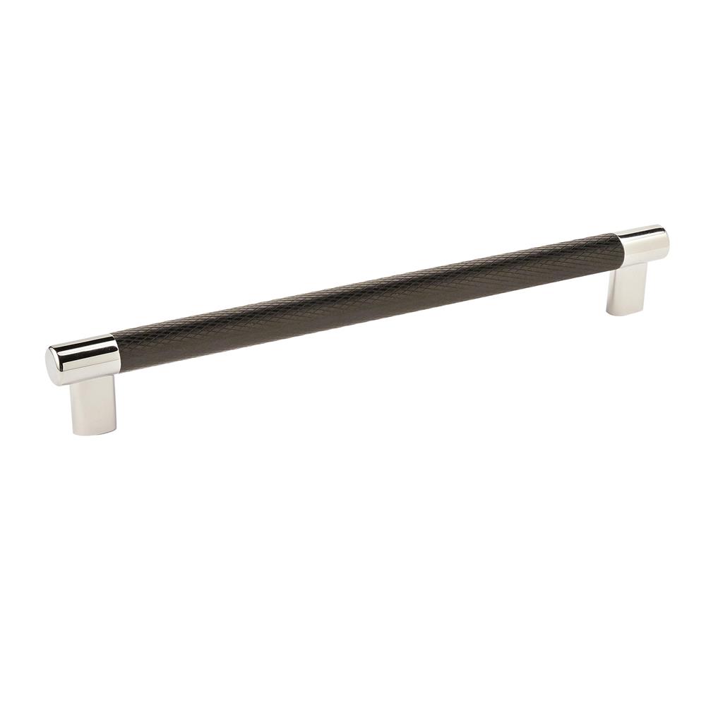 Amerock BP36560PNBBR Esquire Pull 10-1/16in(256mm) Between Hole Centers,  Polished Nickel/Black Bronze