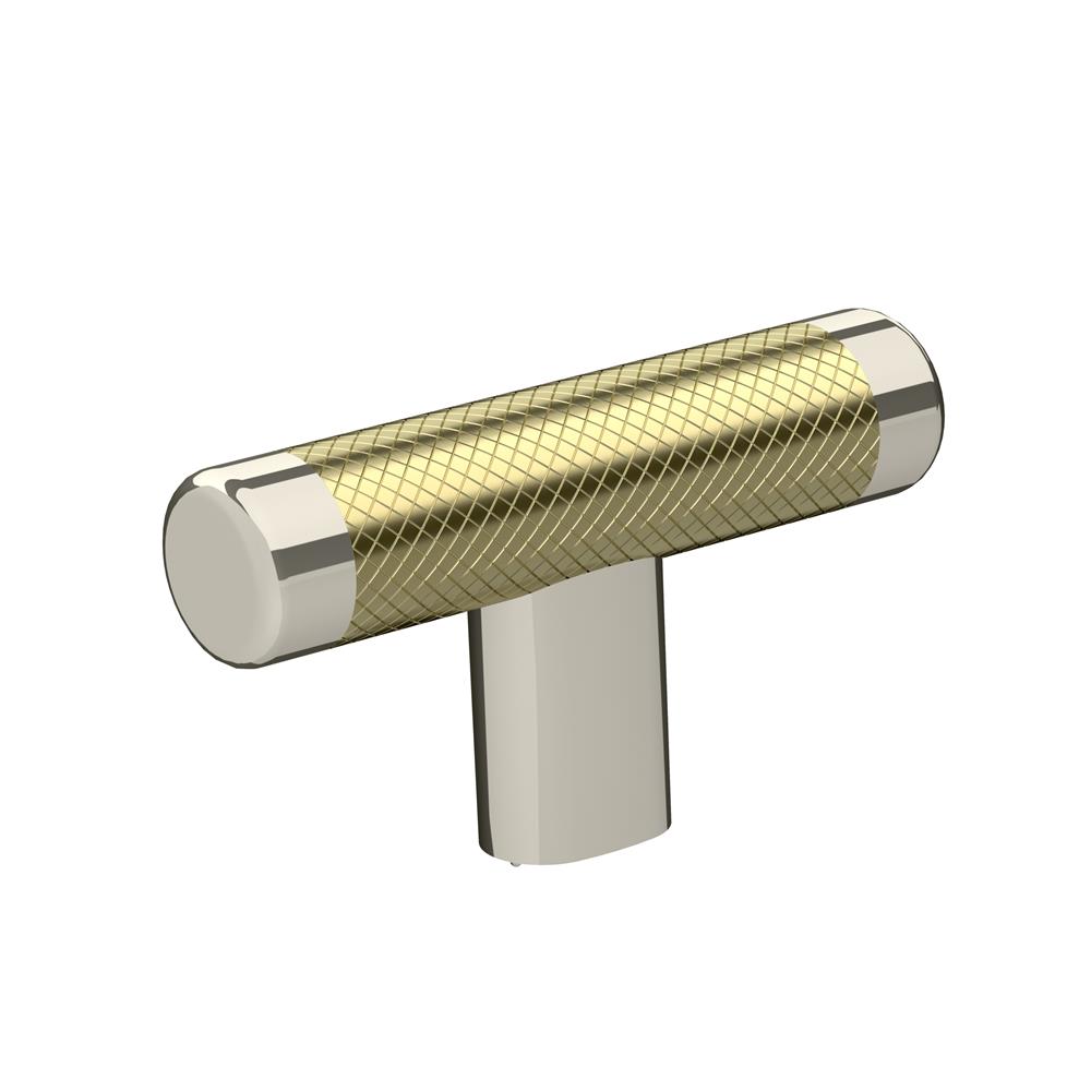 Amerock BP36556PNBBZ Esquire 2-5/8 in (67 mm) Length Polished Nickel/Golden Champagne Cabinet Knob