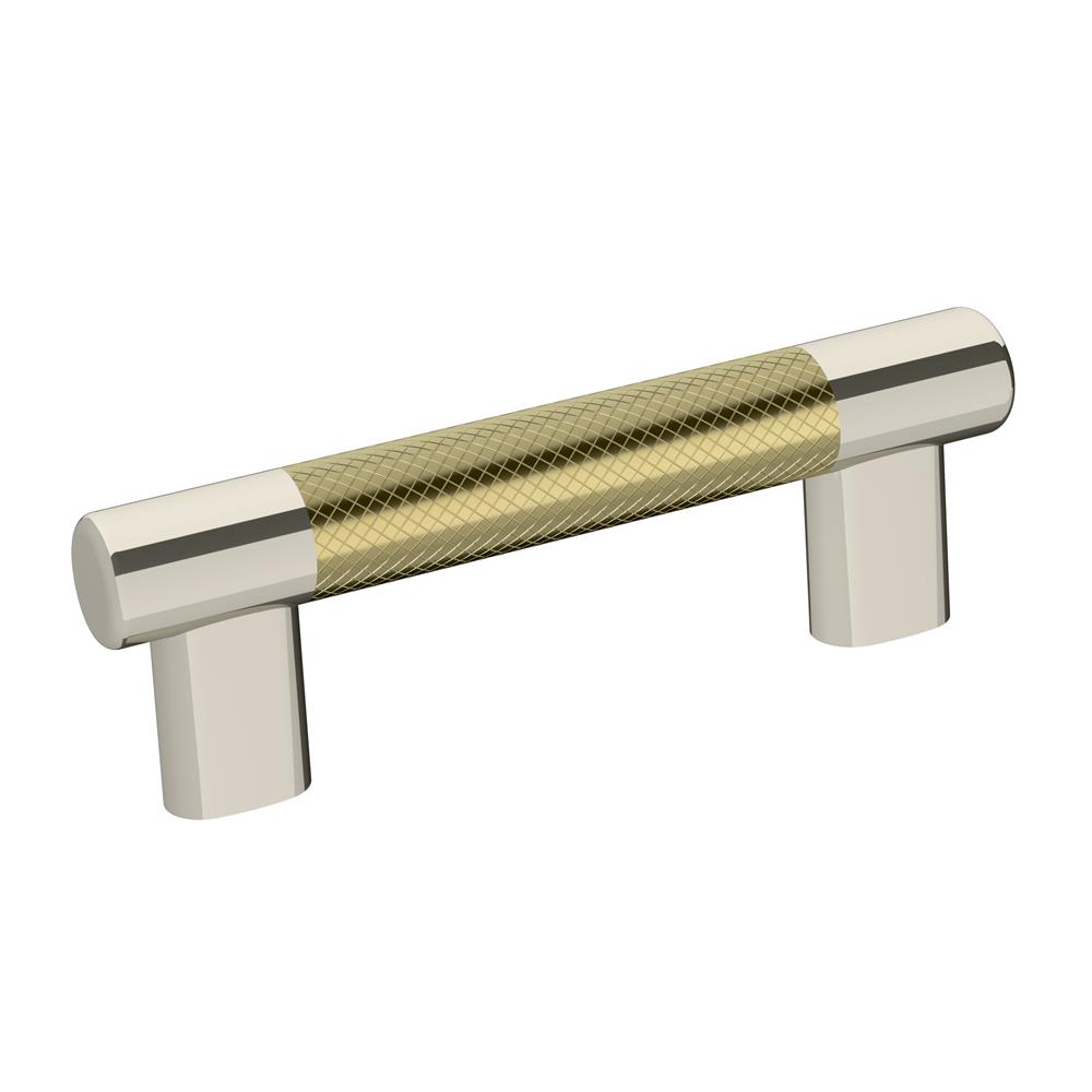 Amerock BP36557PNBBZ Esquire 3 in (76.2mm) Center-to-Center Polished Nickel/Golden Champagne Cabinet Pull
