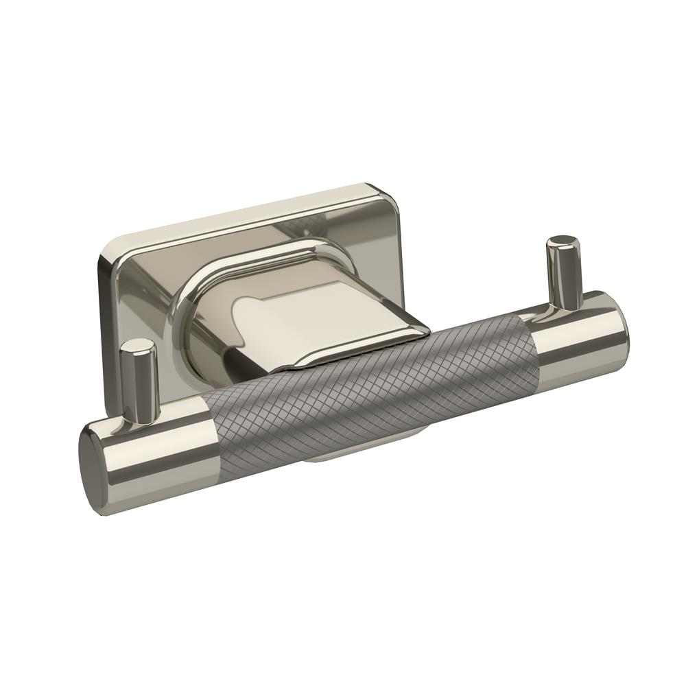 Amerock BA26613PNSS Esquire Double Robe Hook in Polished Nickel/Stainless Steel