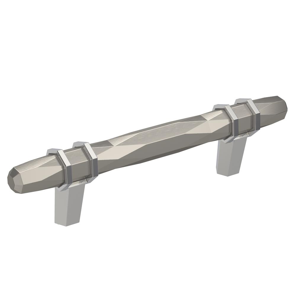 Amerock BP36648G1026 London 3-3/4 in (96 mm) Center-to-Center Satin Nickel/Polished Chrome Cabinet Pull