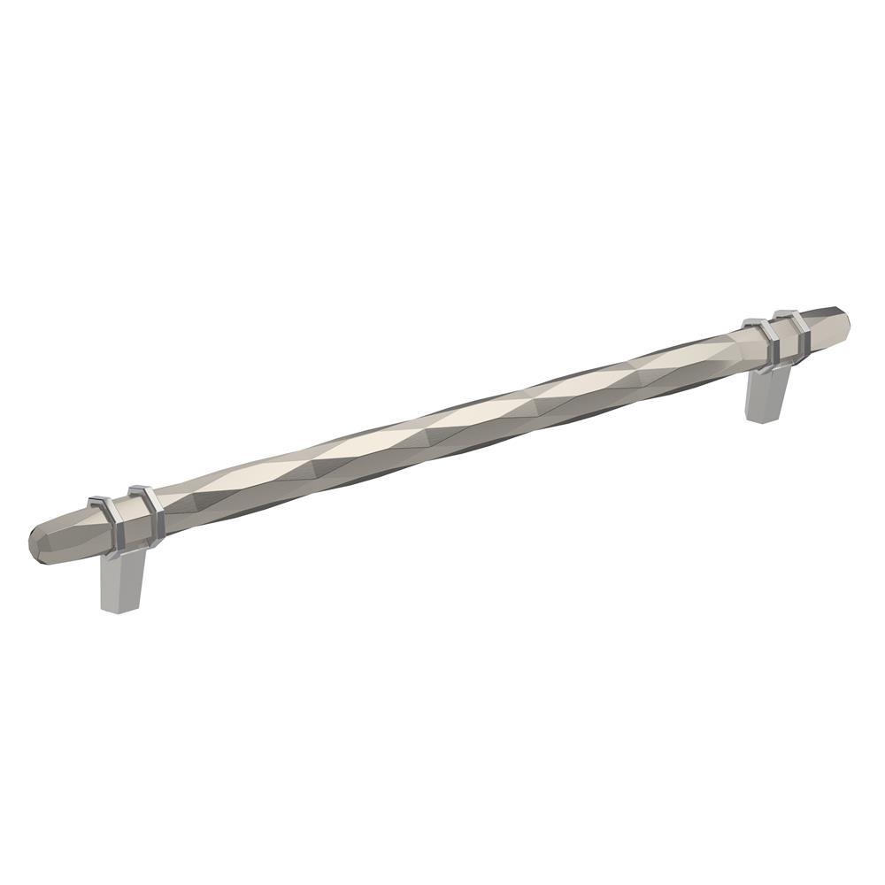 Amerock BP36664G1026 London 10-1/16 in (256 mm) Center-to-Center Satin Nickel/Polished Chrome Cabinet Pull
