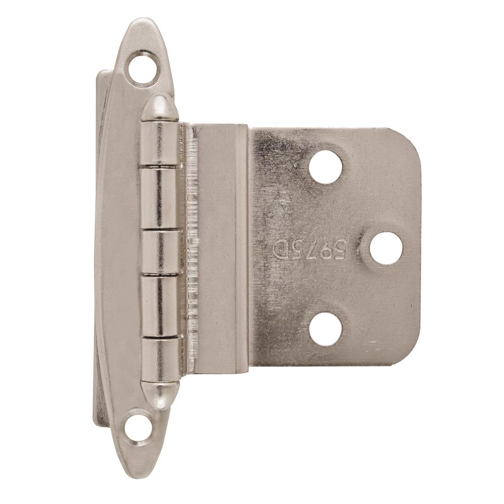 Amerock BPR3417G10 Non Self-Closing, Face Mount Hinge with 3/8 in. (10mm) Inset - Satin Nickel