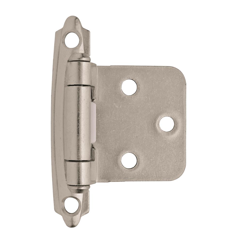 Amerock BPR3429G10 Self-Closing, Face Mount Hinge with Variable Overlay - Satin Nickel