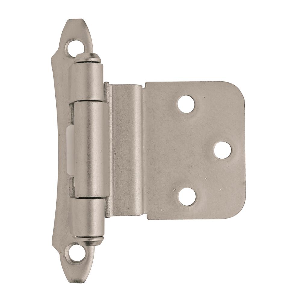 Amerock BPR7928G10 Self-Closing, Face Mount Hinge with 3/8 in. (10mm) Inset - Satin Nickel