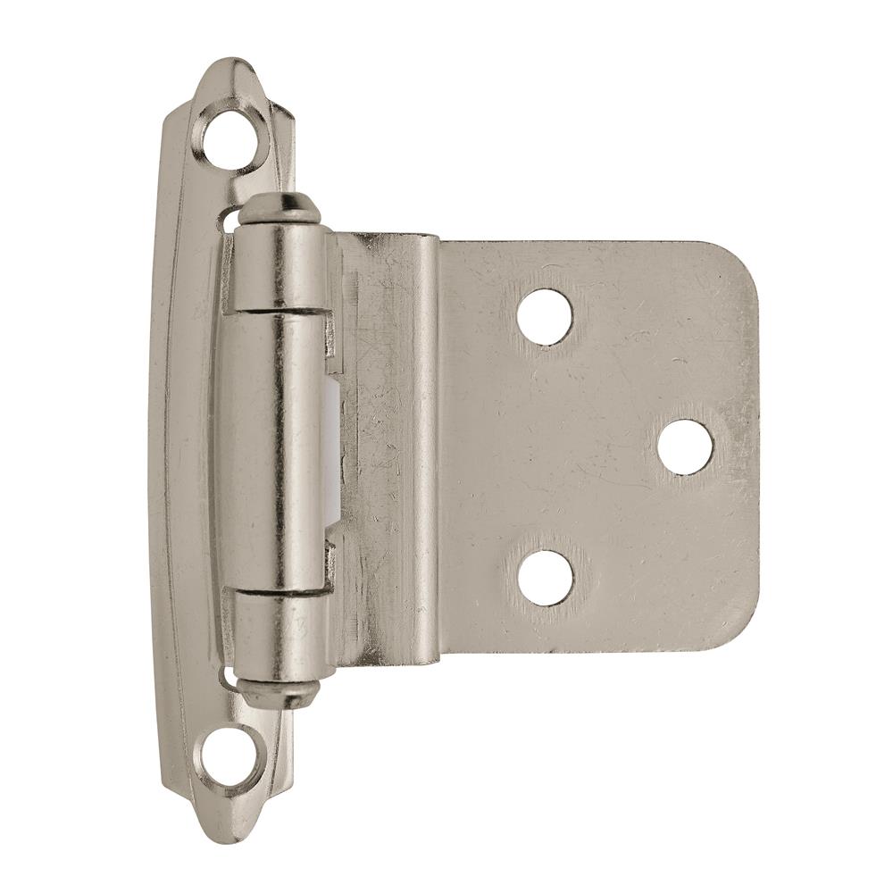 Amerock BPR3428G9 Self-Closing, Face Mount Hinge with 3/8 in. (10mm) Inset - Sterling Nickel