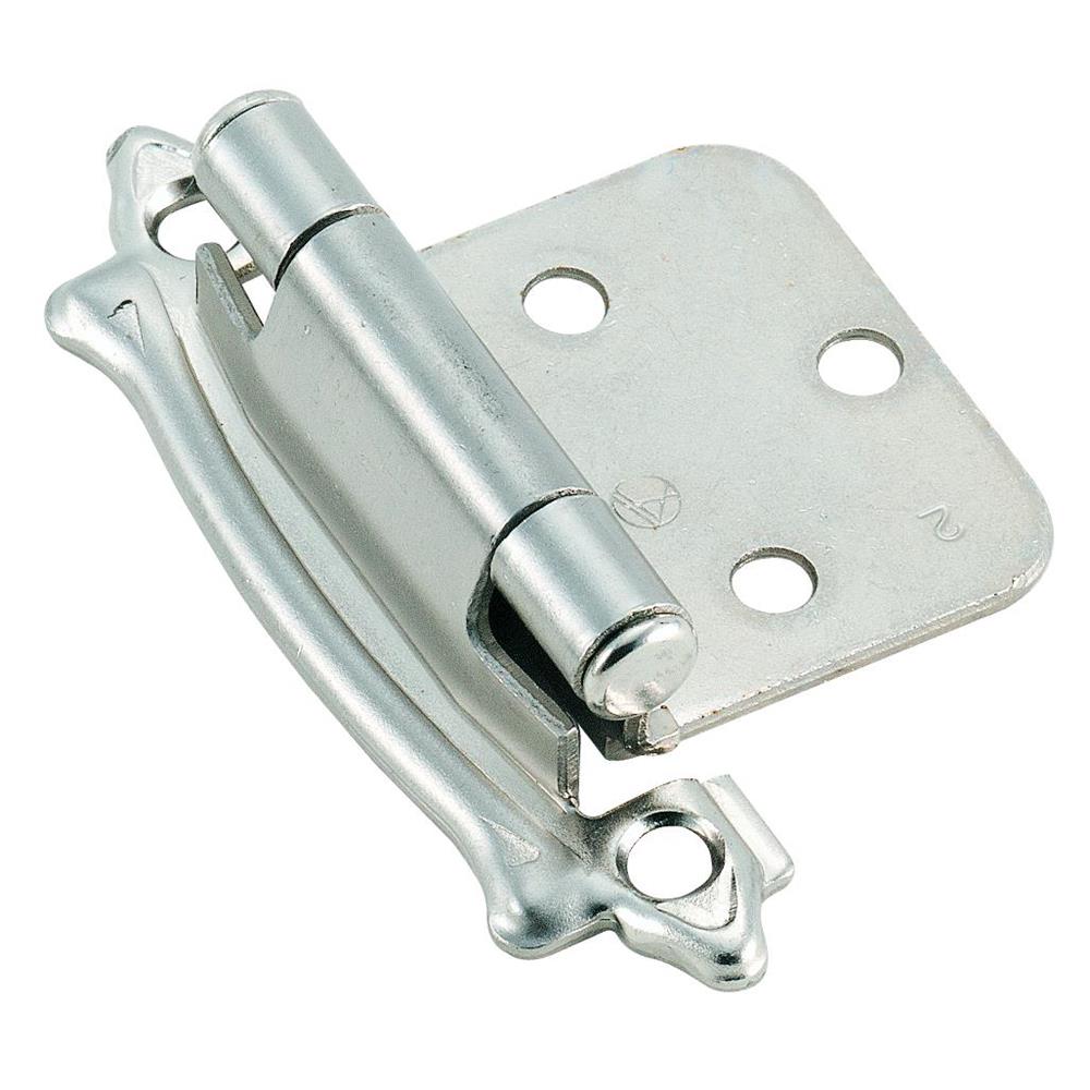 Amerock BPR7329G9 Self-Closing, Face Mount Hinge with Variable Overlay - Sterling Nickel
