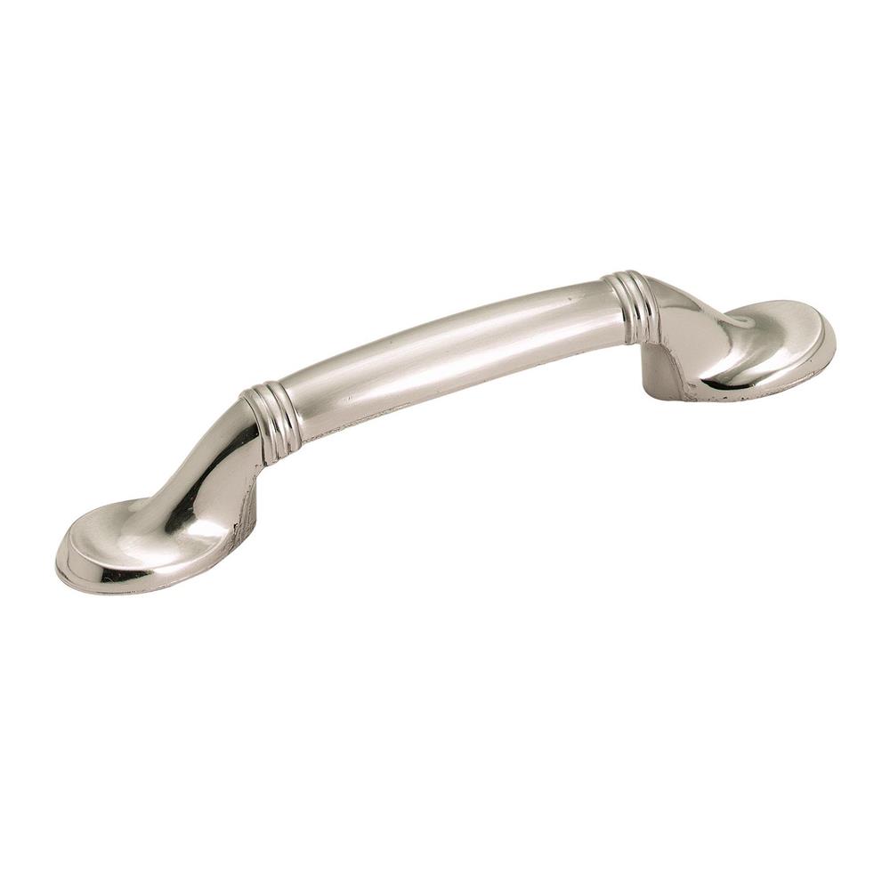 Amerock BP1300G9 Sterling Traditions 3 in (76 mm) Center Cabinet Pull - Sterling Nickel