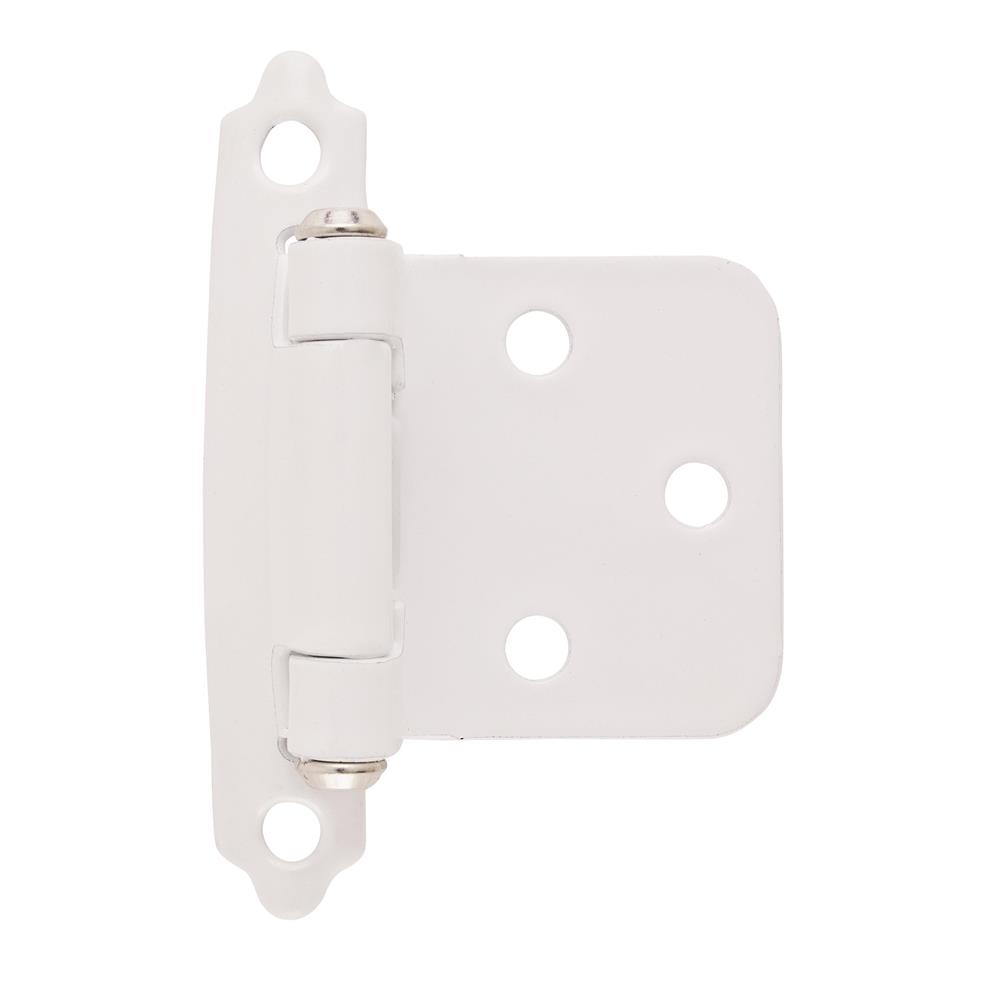 Amerock BPR3429W Self-Closing, Face Mount Hinge with Variable Overlay - White
