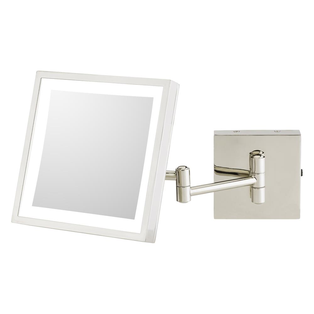 Aptations 913-55-83 Single-Sided LED Square Wall Mirror - Rechargeable