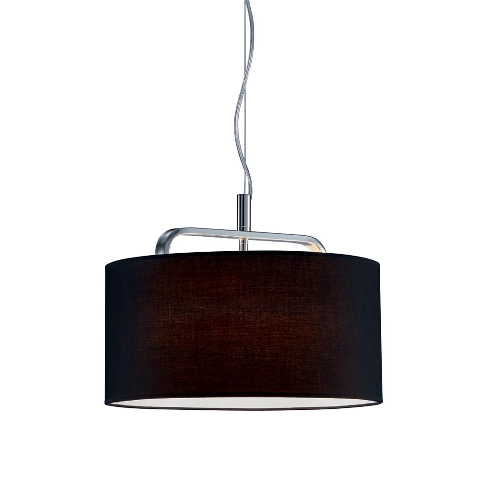 Arnsberg 300100106 Cannes Pendant with black shade in Chrome