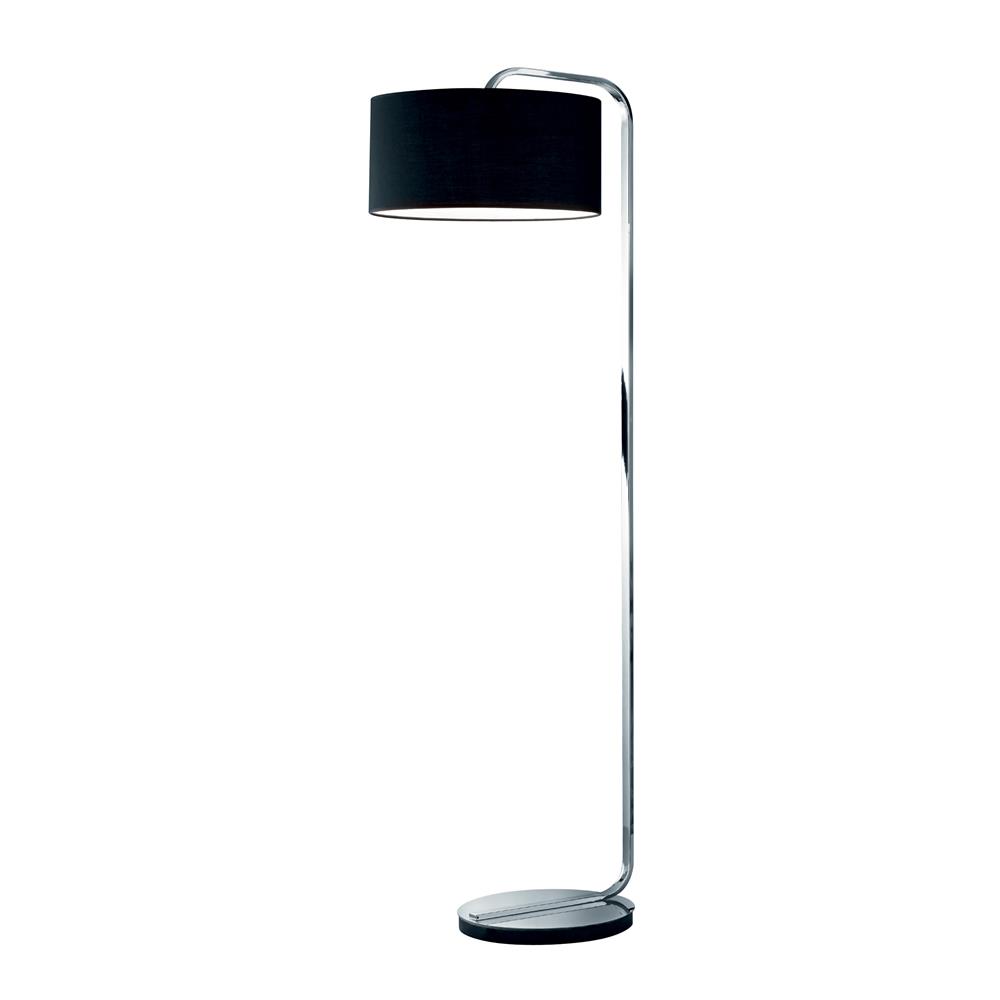 Arnsberg 400100106 Cannes Metal Floor Lamp with Black Shade in Chrome